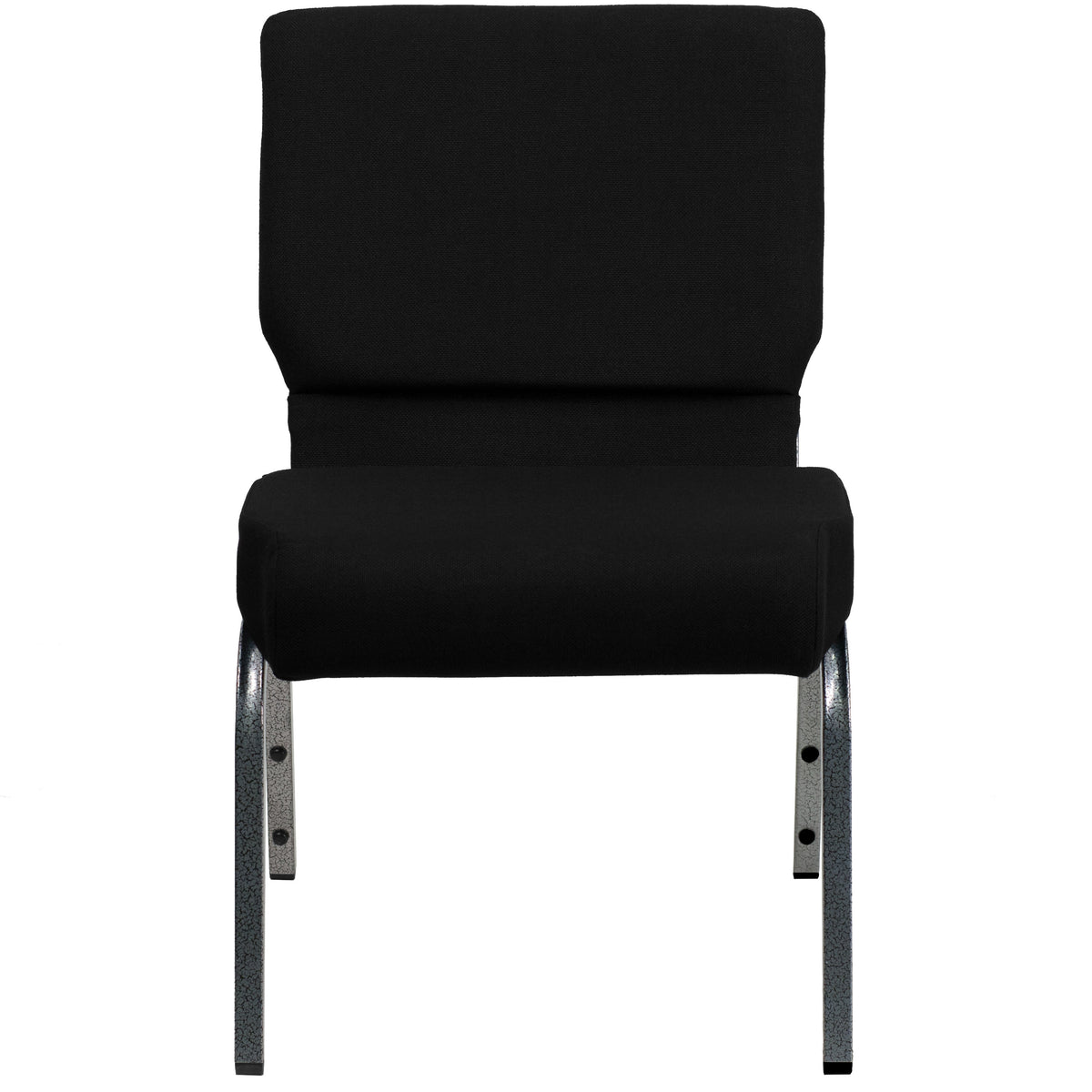 Black Fabric/Silver Vein Frame |#| 21inchW Stacking Church Chair in Black Fabric - Silver Vein Frame