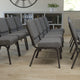 Gray Fabric/Silver Vein Frame |#| 21inchW Stacking Church Chair in Gray Fabric - Silver Vein Frame