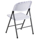 White |#| 330 lb. Capacity Granite White Plastic Folding Chair with Charcoal Frame