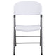 White |#| 330 lb. Capacity Granite White Plastic Folding Chair with Charcoal Frame