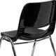 Black Plastic/Chrome Frame |#| 440 lb. Rated Kid's Black Ergonomic Stack Chair - Chrome Frame-14inch Seat Height