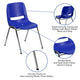 Navy Plastic/Chrome Frame |#| 440 lb. Rated Kid's Navy Contour Shell Stack Chair-Chrome Frame-14inch Seat Height