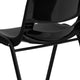 Black Plastic/Black Frame |#| 440 lb. Rated Kid's Black Contour Shell Stack Chair-Black Frame-14inch Seat Height