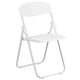 White |#| 500 lb. Capacity Heavy Duty White Folding Chair with Built-in Ganging Brackets
