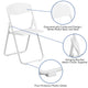 White |#| 500 lb. Capacity Heavy Duty White Folding Chair with Built-in Ganging Brackets