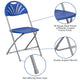 Blue |#| 650 lb. Capacity Blue Plastic Fan Back Folding Chair - Commercial & Event Chairs