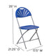 Blue |#| 650 lb. Capacity Blue Plastic Fan Back Folding Chair - Commercial & Event Chairs