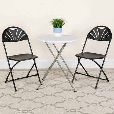 HERCULES Series 650 lb. Capacity Plastic Fan Back Folding Chair - View 2