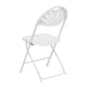 White |#| 650 lb. Capacity White Plastic Fan Back Folding Chair-Commercial & Event Chairs