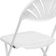 White |#| 650 lb. Capacity White Plastic Fan Back Folding Chair-Commercial & Event Chairs