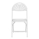 White |#| 650 lb. Capacity White Plastic Fan Back Folding Chair-Commercial & Event Chairs