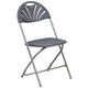 Charcoal |#| 650 lb. Rated Charcoal Plastic Fan Back Folding Chair - Commercial Chairs