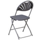 Charcoal |#| 650 lb. Rated Charcoal Plastic Fan Back Folding Chair - Commercial Chairs