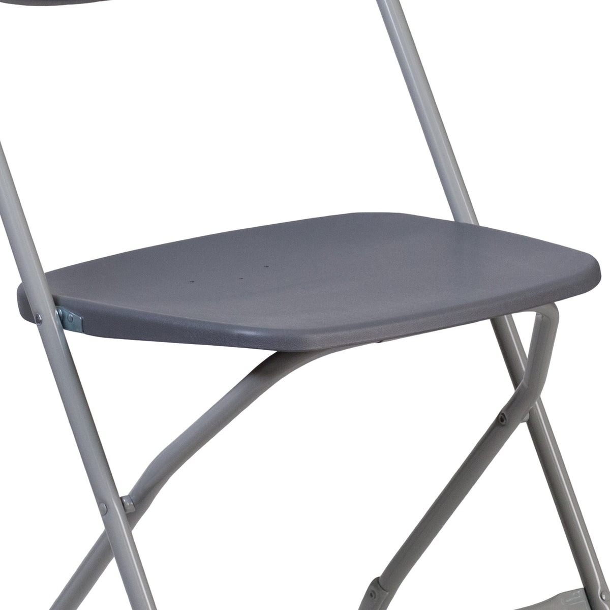 Charcoal |#| 650 lb. Rated Charcoal Plastic Fan Back Folding Chair - Commercial Chairs