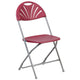 Burgundy |#| 650 lb. Capacity Burg Plastic Fan Back Folding Chair - Commercial & Event Chairs