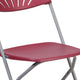 Burgundy |#| 650 lb. Capacity Burg Plastic Fan Back Folding Chair - Commercial & Event Chairs