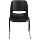 Black Plastic/Black Frame |#| 661 lb. Capacity Black Ergonomic Stack Chair w/ Black Frame-16inch Seat Height