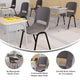 Gray Plastic/Black Frame |#| 661 lb. Capacity Gray Ergonomic Stack Chair w/ Black Frame-16inch Seat Height