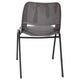 Gray Plastic/Black Frame |#| 661 lb. Capacity Gray Ergonomic Stack Chair w/ Black Frame-16inch Seat Height