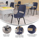 True Navy Plastic/Black Frame |#| 661 lb. Capacity Navy Ergonomic Stack Chair w/ Black Frame-16inch Seat Height