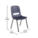 True Navy Plastic/Black Frame |#| 661 lb. Capacity Navy Ergonomic Stack Chair w/ Black Frame-16inch Seat Height