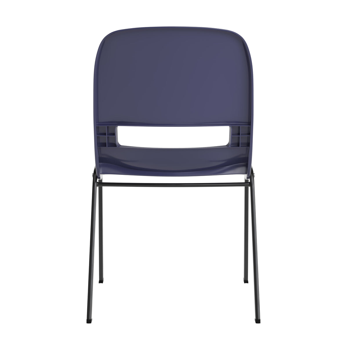 True Navy Plastic/Black Frame |#| 661 lb. Capacity Navy Ergonomic Stack Chair w/ Black Frame-16inch Seat Height