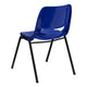 Navy Plastic/Black Frame |#| 661 lb. Capacity Navy Ergonomic Shell Stack Chair w/Black Frame-16inch Seat Height