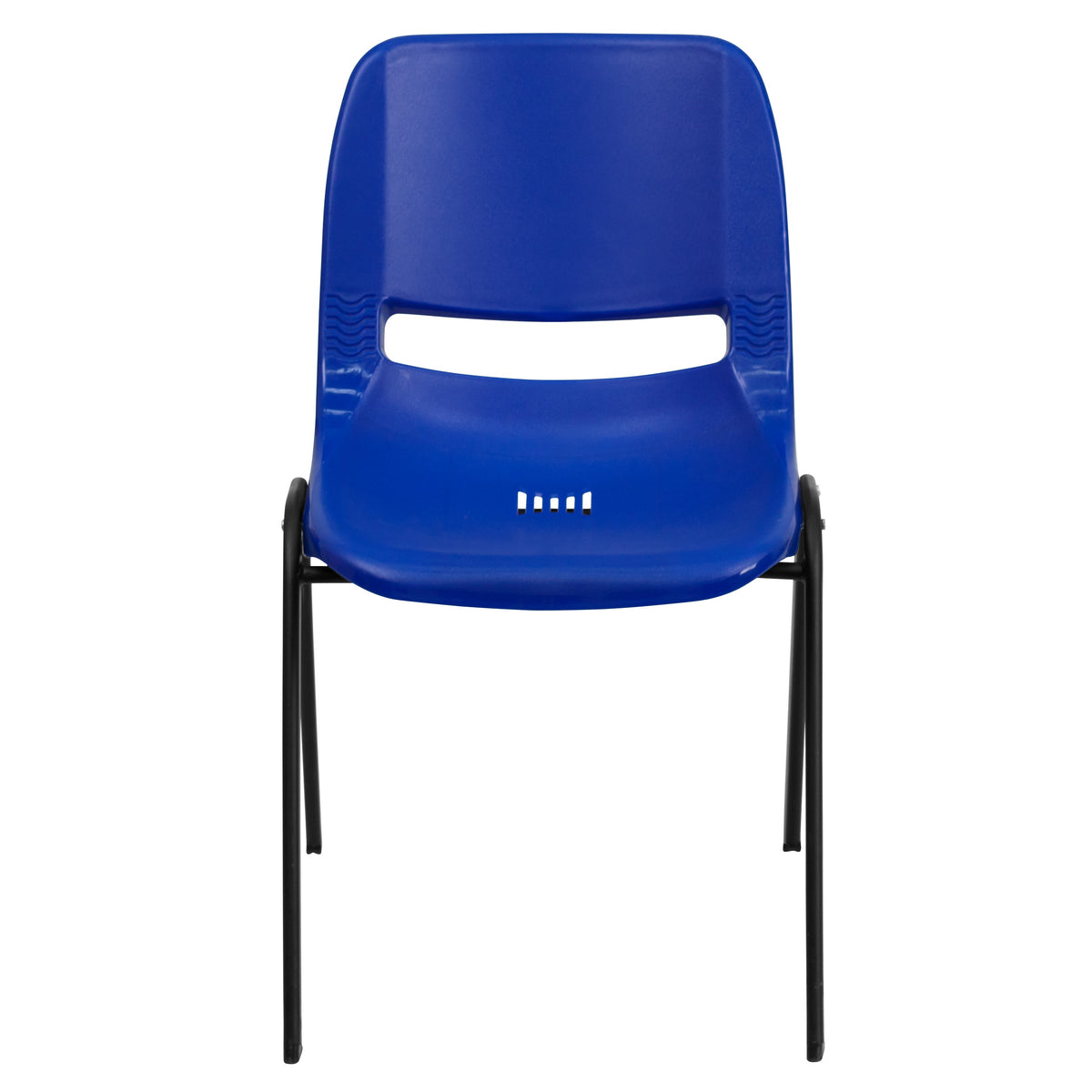 Navy Plastic/Black Frame |#| 661 lb. Capacity Navy Ergonomic Shell Stack Chair w/Black Frame-16inch Seat Height