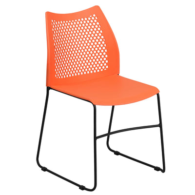 HERCULES Series 661 lb. Capacity Stack Chair with Air-Vent Back and Powder Coated Sled Base