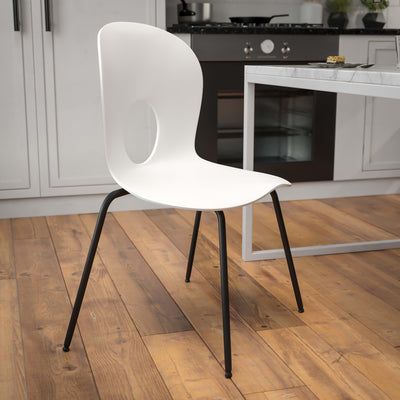 HERCULES Series 770 lb. Capacity Designer Plastic Stack Chair with Black Frame