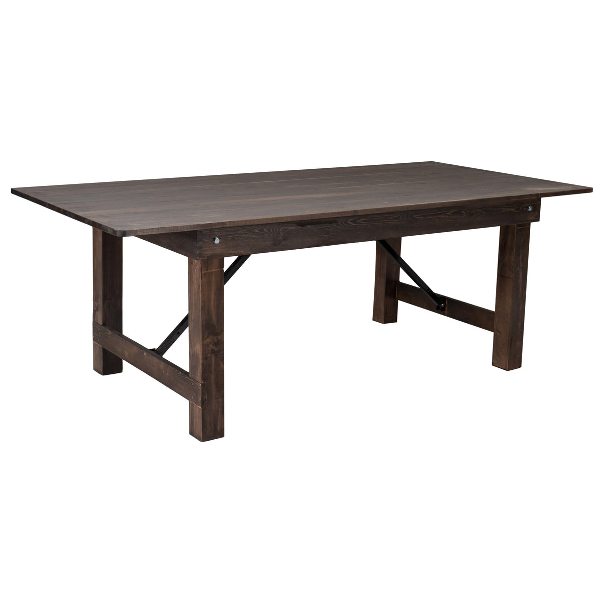 Mahogany |#| 7' x 40inch Rectangular Antique Rustic Solid Pine Folding Farm Table