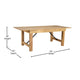 Light Natural |#| 7' x 40inch Rectangular Antique Rustic Solid Pine Folding Farm Table