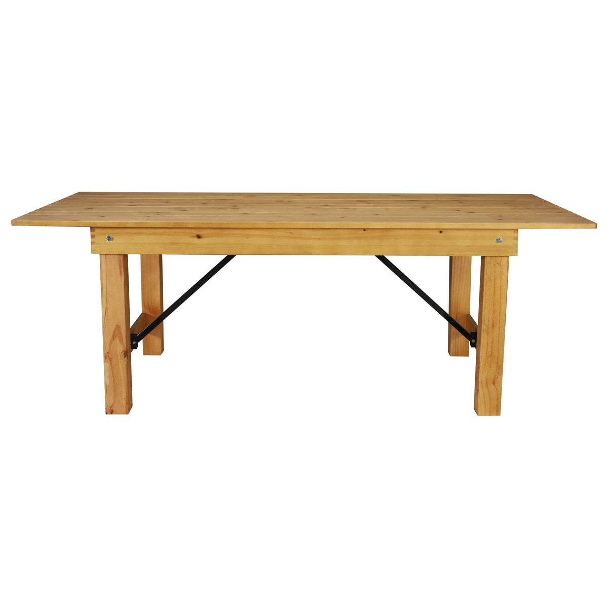 Light Natural |#| 7' x 40inch Rectangular Antique Rustic Solid Pine Folding Farm Table