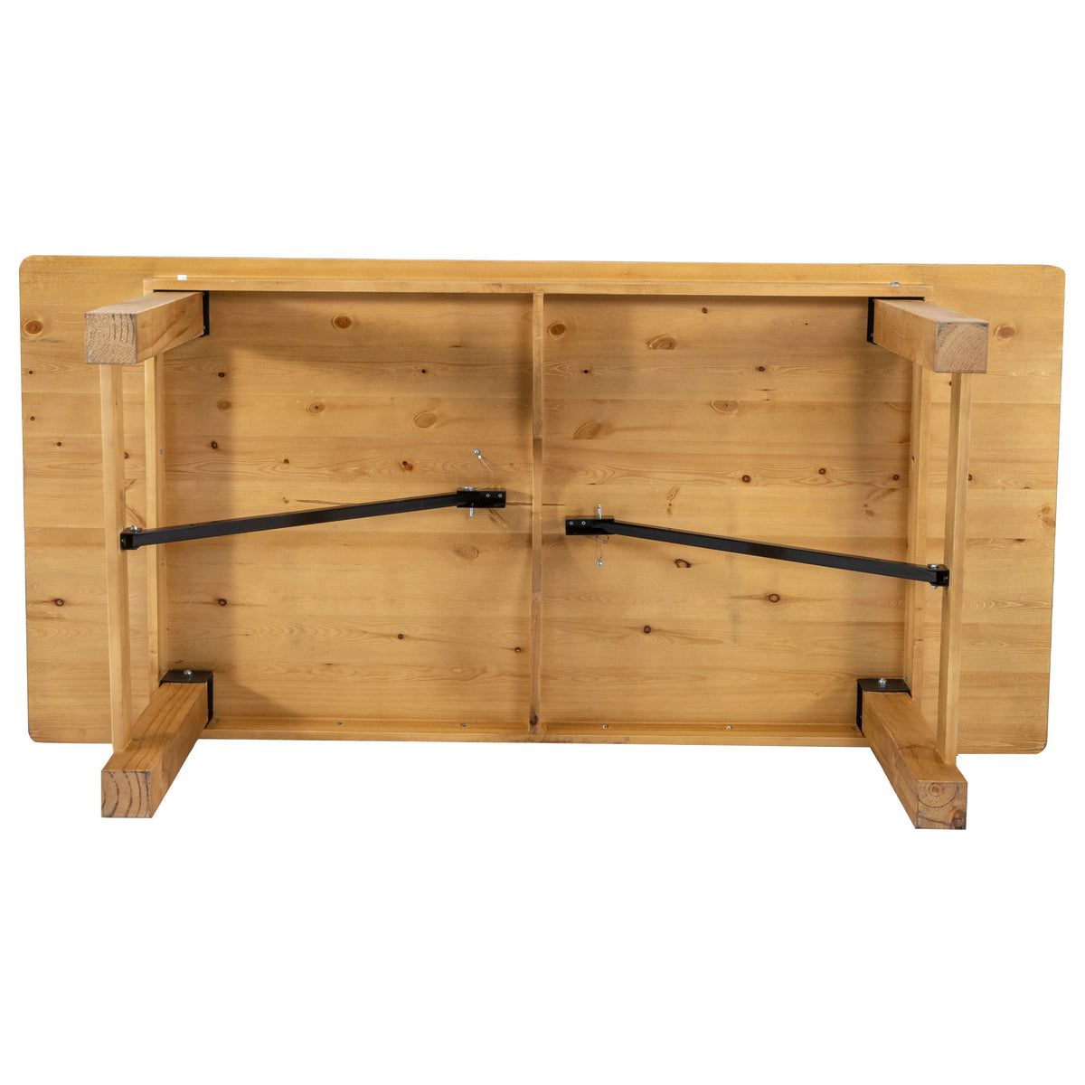 Light Natural |#| 7' x 40inch Rectangular Antique Rustic Solid Pine Folding Farm Table