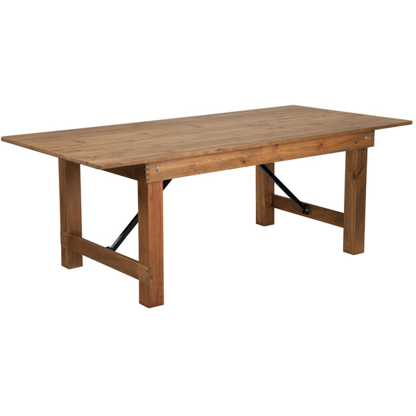 Antique Rustic |#| 7' x 40inch Rectangular Antique Rustic Solid Pine Folding Farm Table