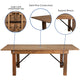 Antique Rustic |#| 7' x 40inch Rectangular Antique Rustic Solid Pine Folding Farm Table