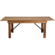 Antique Rustic |#| 7' x 40inch Rectangular Antique Rustic Solid Pine Folding Farm Table