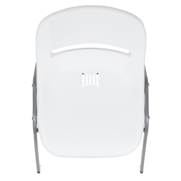 White |#| White Ergonomic Shell Student Stack Chair - Classroom Chair / Office Guest Chair