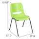 Green |#| Green Ergonomic Shell Student Stack Chair - Classroom Chair / Office Guest Chair