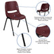 Burgundy |#| 880 lb. Capacity Burg Ergonomic Shell Stack Chair with Contoured Waterfall Seat