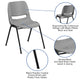 Gray |#| 880 lb. Capacity Gray Ergonomic Shell Stack Chair with Contoured Waterfall Seat