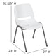 White |#| White Ergonomic Shell Student Stack Chair - Classroom Chair / Office Guest Chair