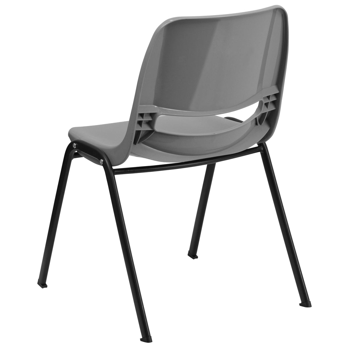 Gray |#| 880 lb. Capacity Gray Ergonomic Shell Stack Chair with Contoured Waterfall Seat