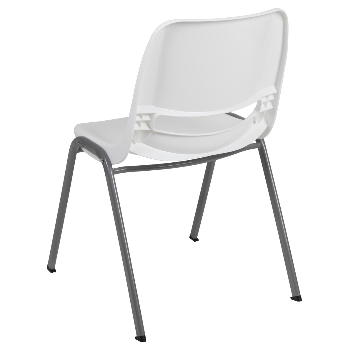 White |#| White Ergonomic Shell Student Stack Chair - Classroom Chair / Office Guest Chair