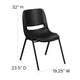 Black |#| 880 lb. Capacity Black Ergonomic Shell Stack Chair with Contoured Waterfall Seat