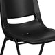 Black |#| 880 lb. Capacity Black Ergonomic Shell Stack Chair with Contoured Waterfall Seat