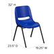 Blue |#| 880 lb. Capacity Blue Ergonomic Shell Stack Chair with Contoured Waterfall Seat