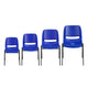 Blue |#| 880 lb. Capacity Blue Ergonomic Shell Stack Chair with Contoured Waterfall Seat