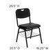 880 lb. Capacity Black Plastic Chair with Black Frame and Book Basket