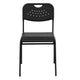 880 lb. Capacity Black Plastic Stack Chair with Open Back and Black Frame